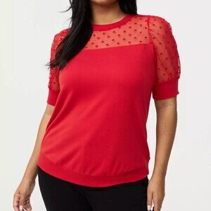 Plus size short sleeve sweater - 3 3X - Torrid - red shirt - hearts - NWTS